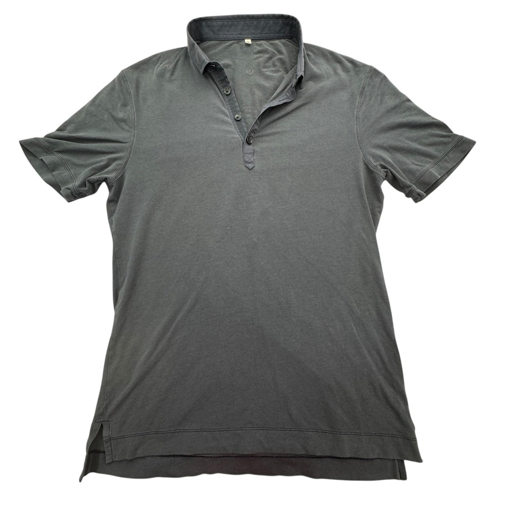 Lululemon Polo Shirt Mens M Navy Blue Short Sleeve Performance Golf Stretch